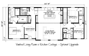 Springville Floor Plan with Vaulted Kitchen-Living Ceiling